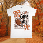 Game Day Football T-Shirt with Bows and Stars – Women’s Fall Football Shirt
