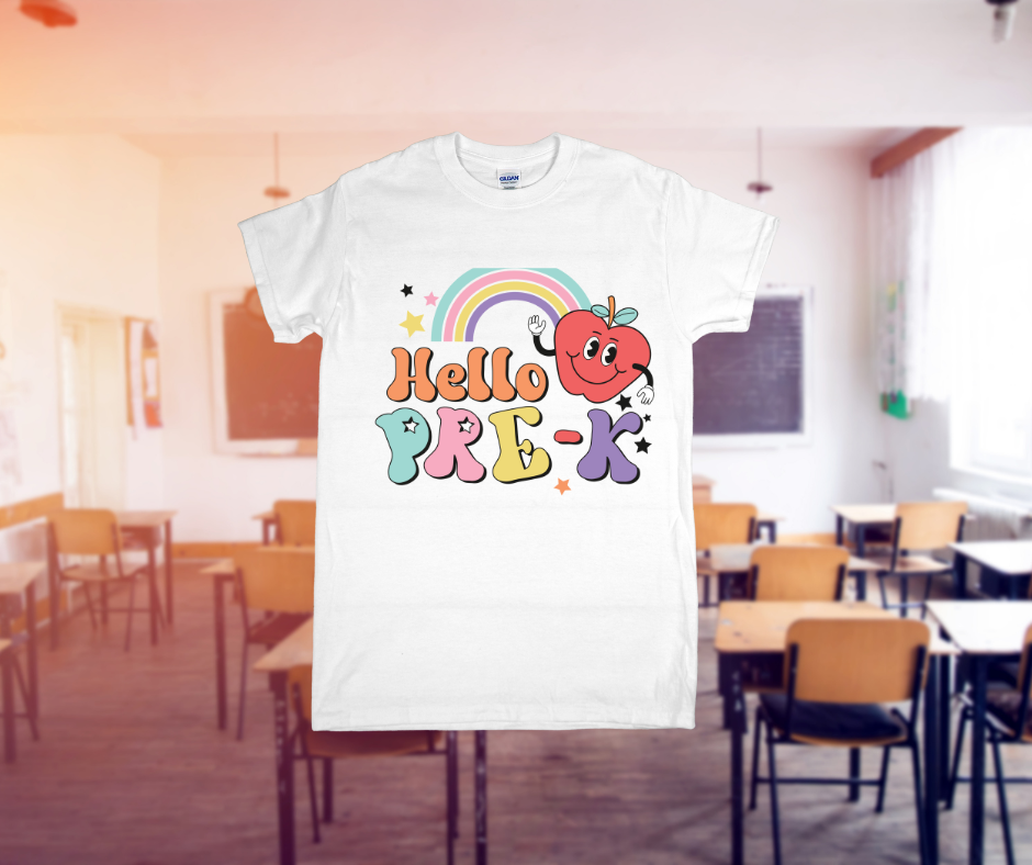 Rainbow Hello Grade Back to School Shirt – Pre-K to 5th Grade