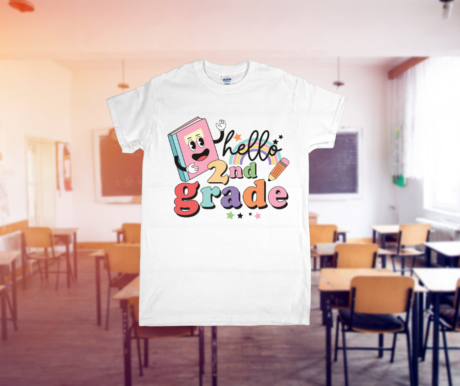 Rainbow Hello Grade Back to School Shirt – Pre-K to 5th Grade