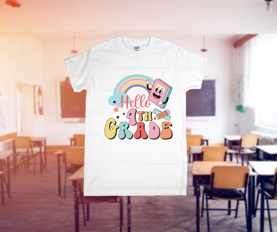 Rainbow Hello Grade Back to School Shirt – Pre-K to 5th Grade