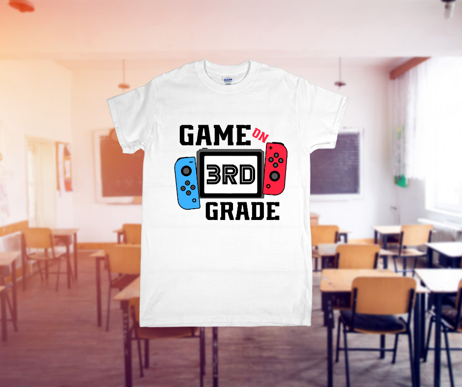Game On Grade Level T-Shirt – 1st to 6th Grade Video Game Back to School Tee