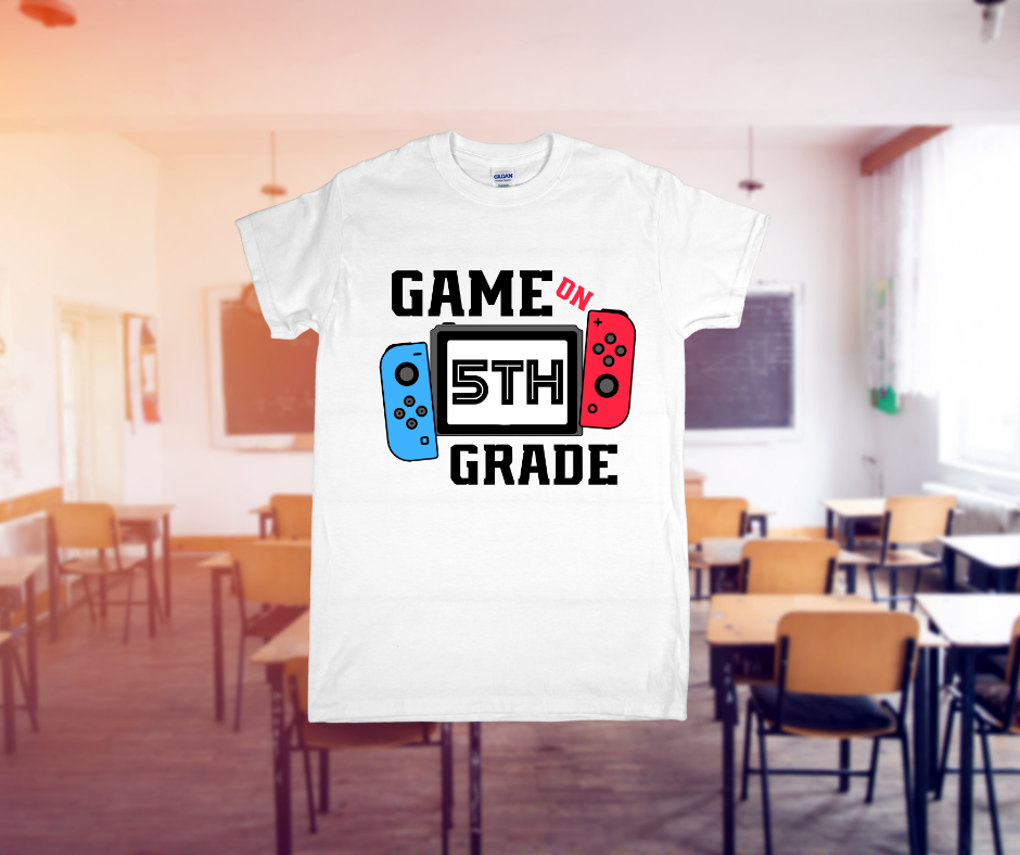 Game On Grade Level T-Shirt – 1st to 6th Grade Video Game Back to School Tee