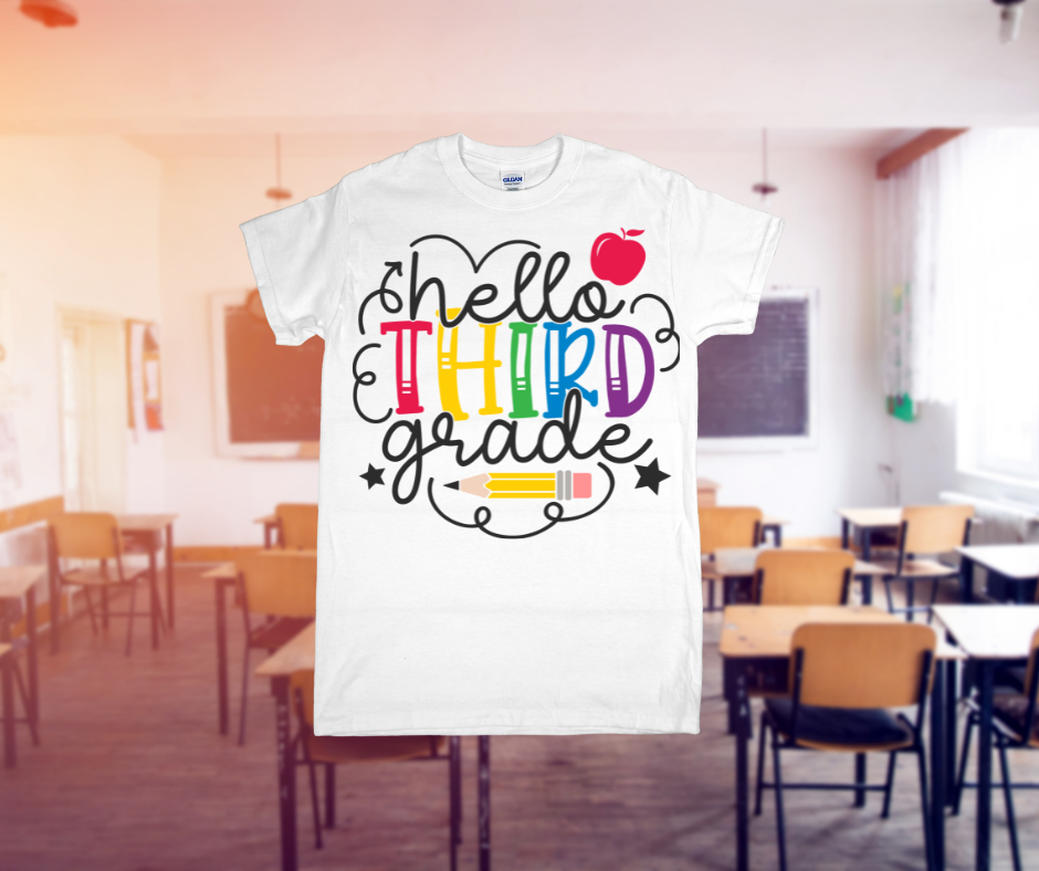 Hello Grade Back to School Shirt – Pre-K to 5th Grade